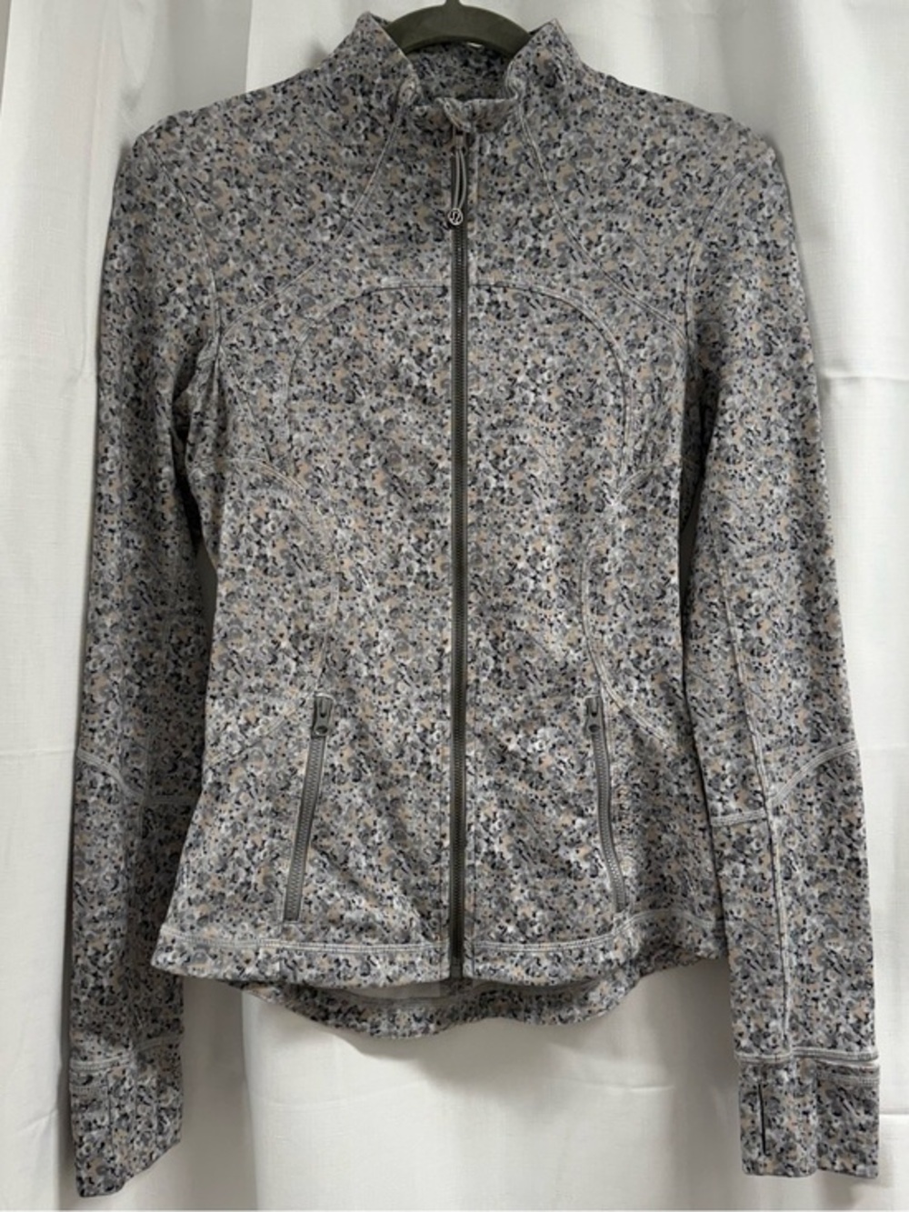 Lululemon Define Full Zip Women's Jacket Gray Print Size 4